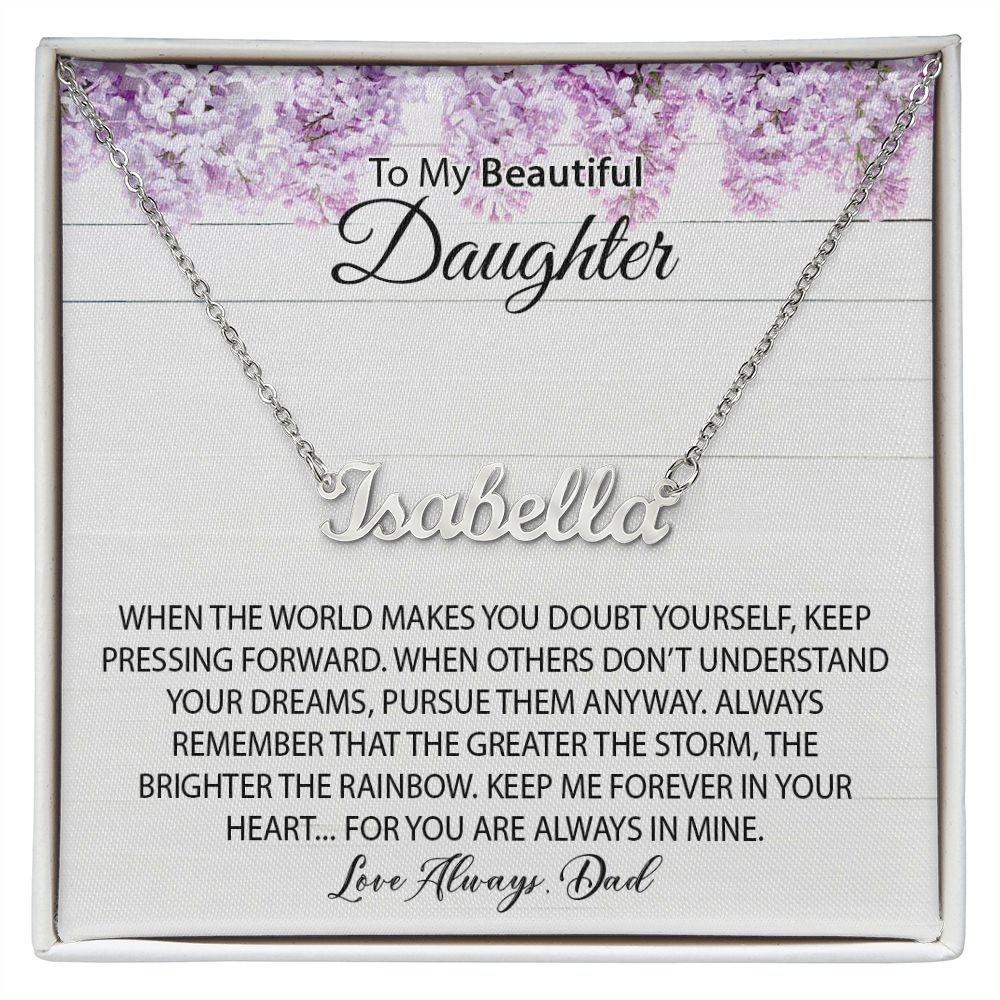 To my Beautiful Daughter | Easter | Graduation | Birthday | Custom Name Necklace