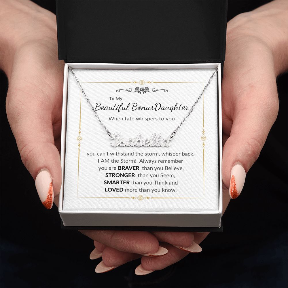 To my Beautiful Bonus Daughter | Celebrate Life | Graduation | Birthday | Custom Name Necklace