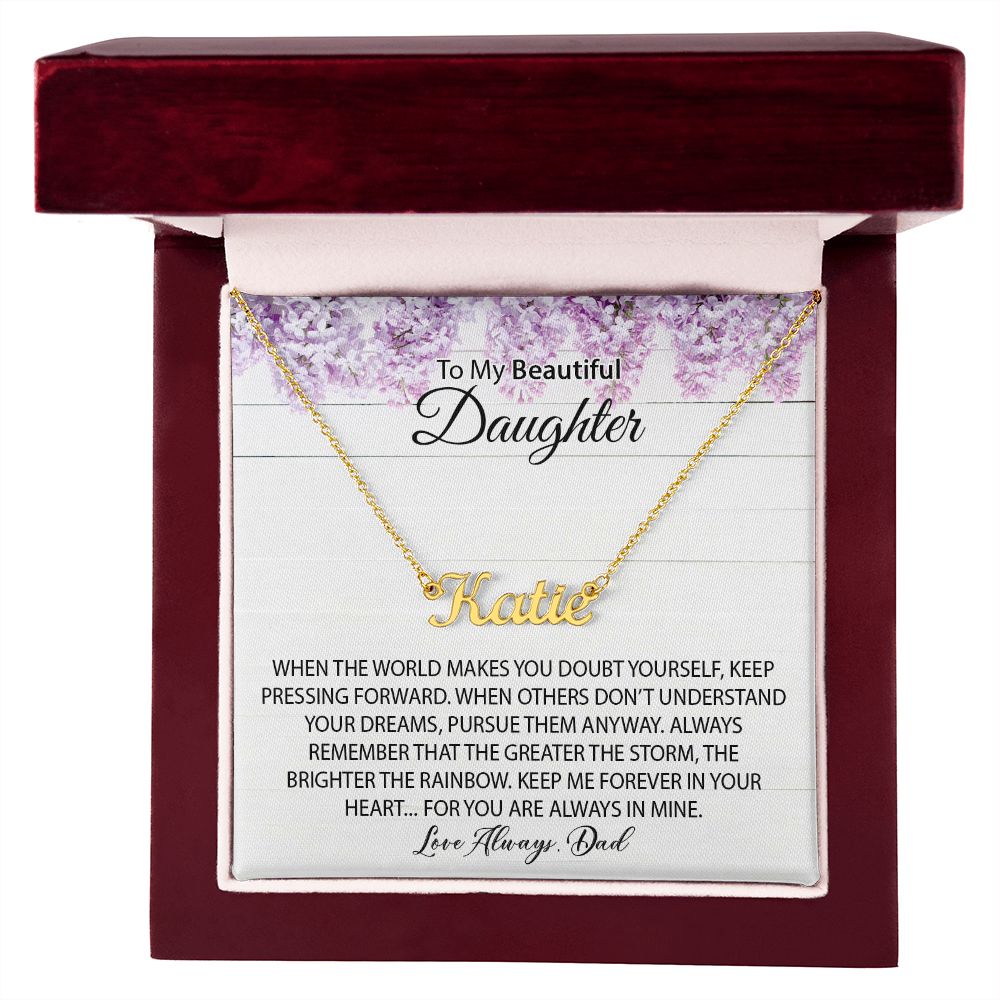 To my Beautiful Daughter | Easter | Graduation | Birthday | Custom Name Necklace