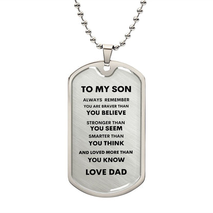 To My Son -Love Dad | Dog Tag