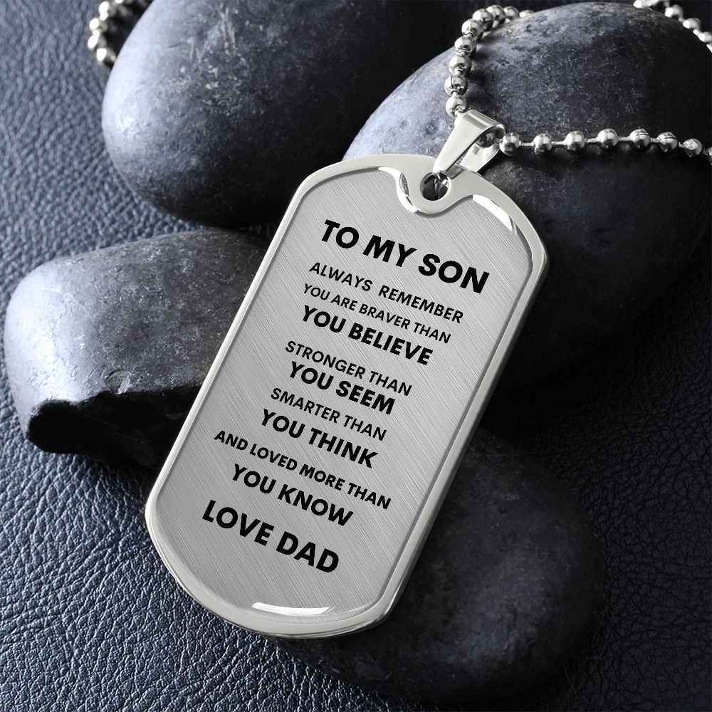 To My Son -Love Dad | Dog Tag