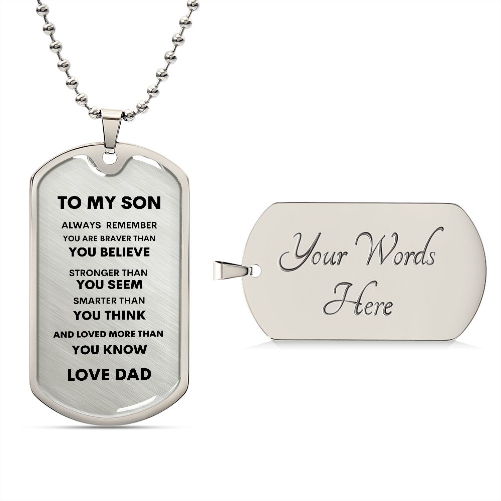 To My Son -Love Dad | Dog Tag