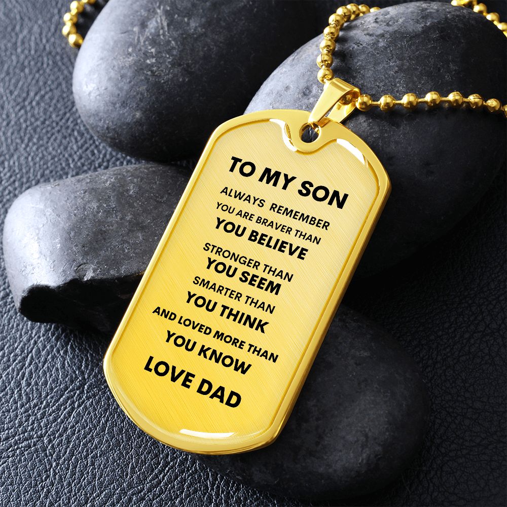 To My Son -Love Dad | Dog Tag