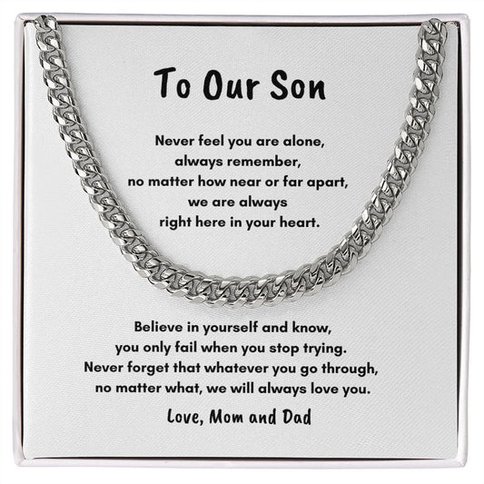 To Our Son | Graduation | Birthday | Easter | Cuban Link Chain