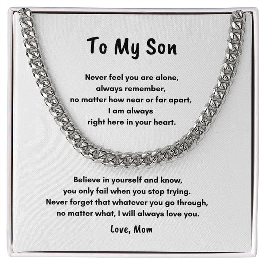 To My Son | Graduation | Birthday | Easter | Cuban Link Chain