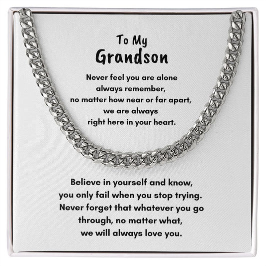To My Grandson | Birthday | Easter | Graduation | Cuban Link Chain