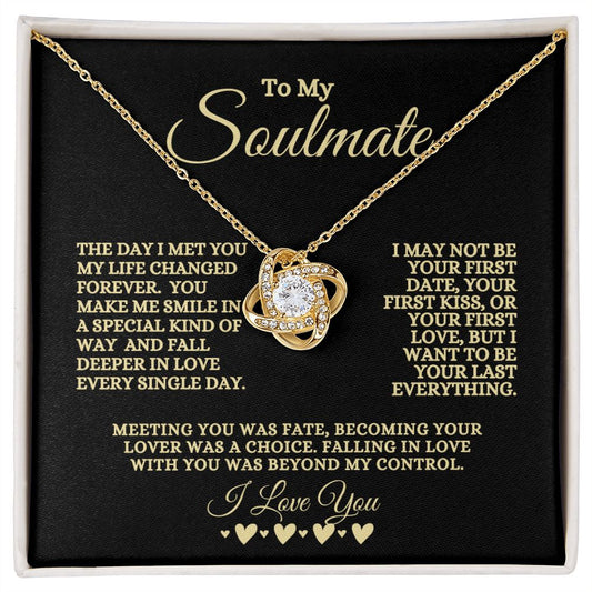 To my Soulmate | My Forever Valentine | Love Knot Necklace