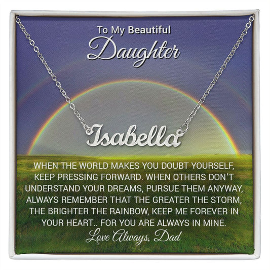 To my Beautiful Daughter | Celebration | Easter | Birthday | Graduation | Custom Name Necklace