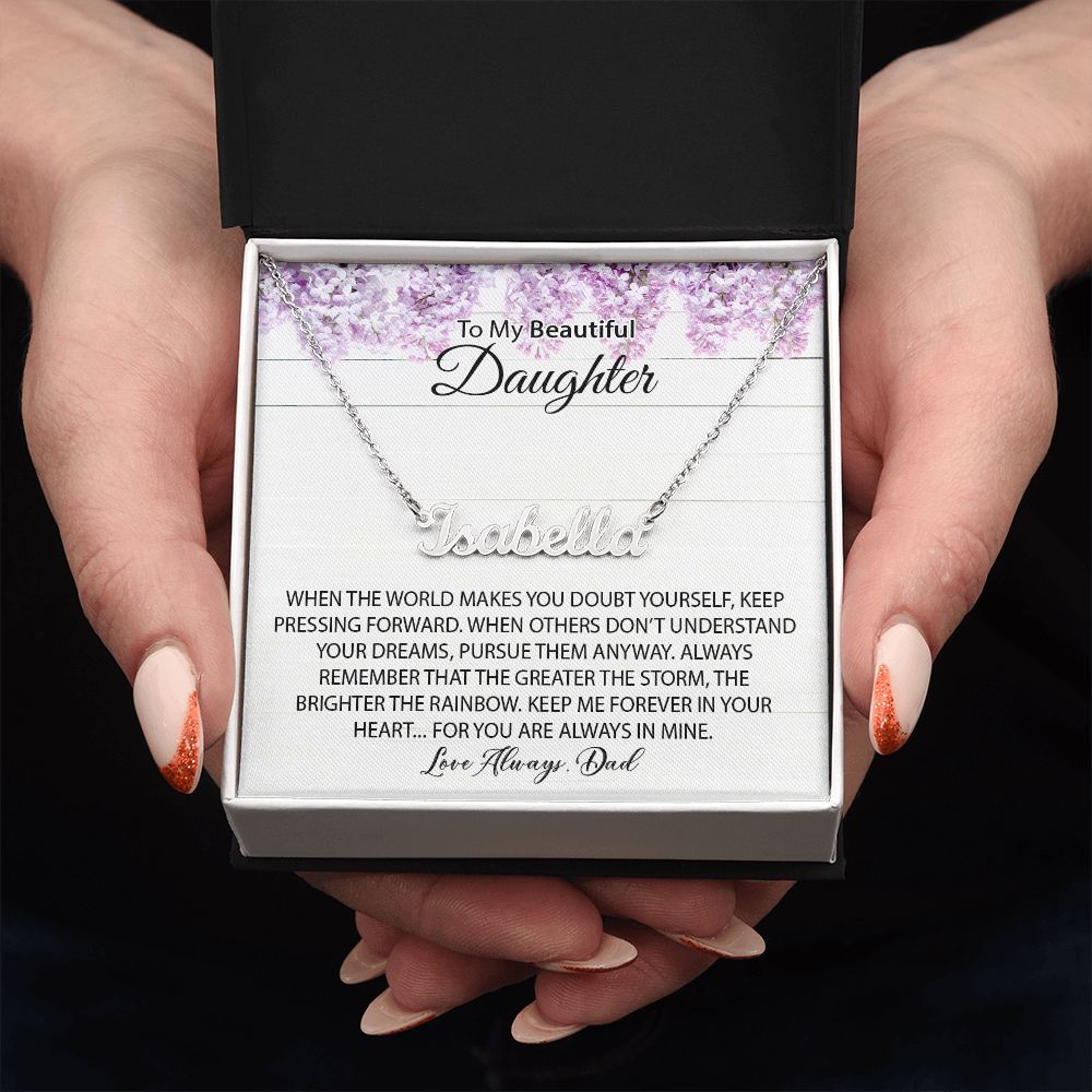 To my Beautiful Daughter | Easter | Graduation | Birthday | Custom Name Necklace