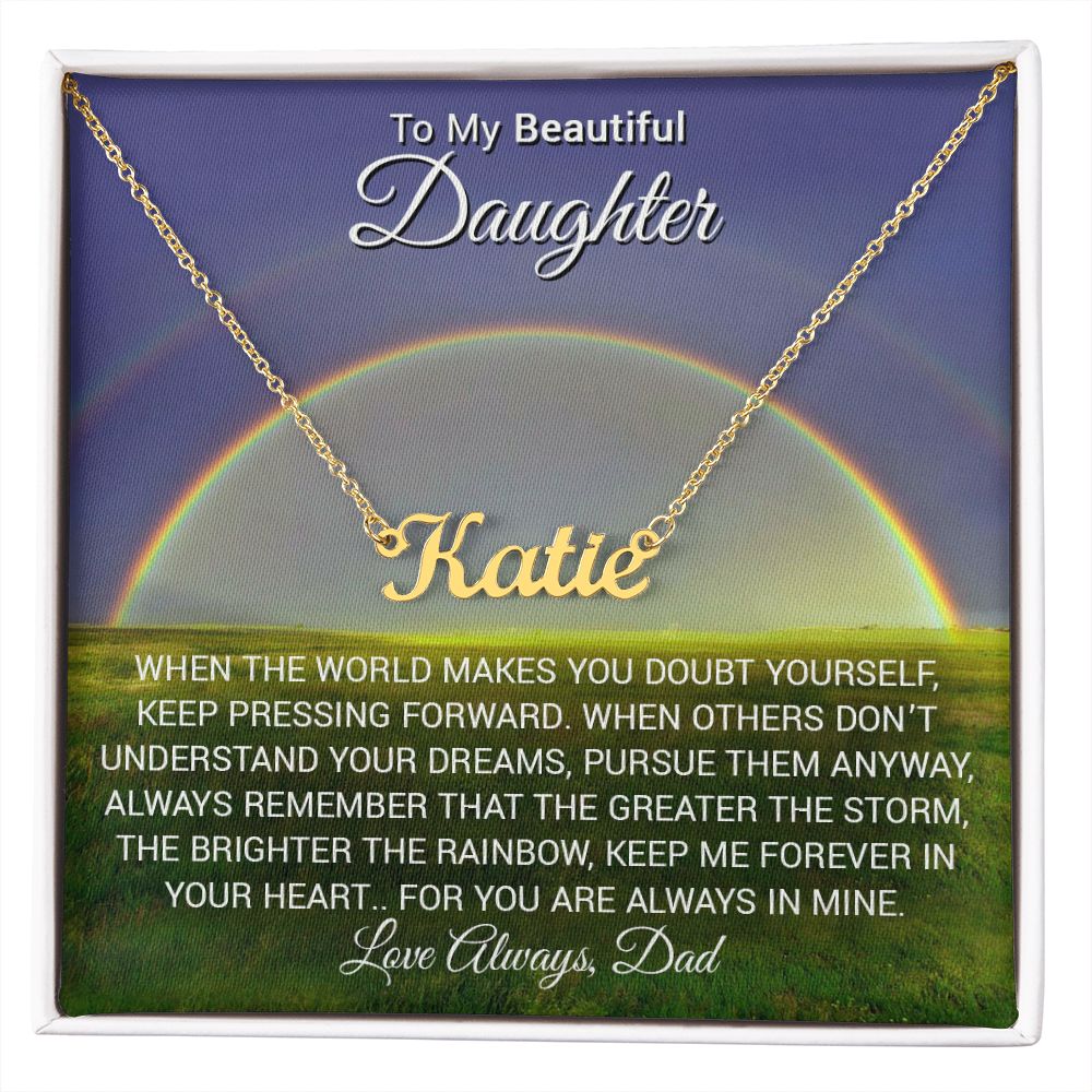 To my Beautiful Daughter | Celebration | Easter | Birthday | Graduation | Custom Name Necklace