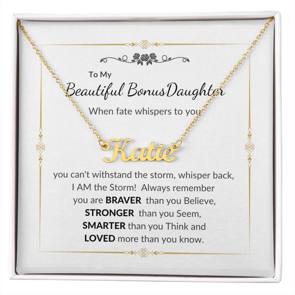 To my Beautiful Bonus Daughter | Celebrate Life | Graduation | Birthday | Custom Name Necklace