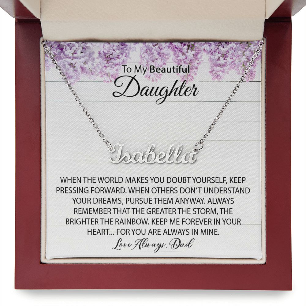 To my Beautiful Daughter | Easter | Graduation | Birthday | Custom Name Necklace