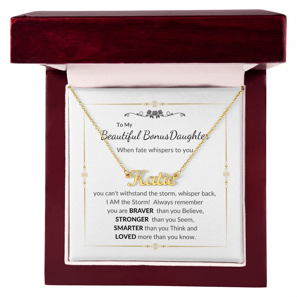 To my Beautiful Bonus Daughter | Celebrate Life | Graduation | Birthday | Custom Name Necklace