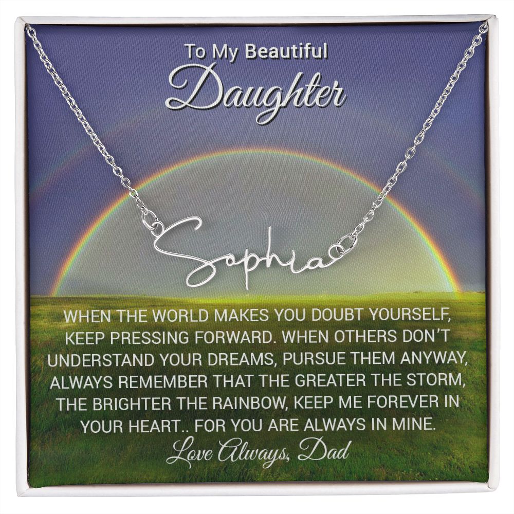 To my Daughter | Easter | Graduation | Celebrate | Signature Name Necklace
