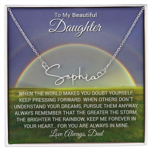 To my Daughter | Easter | Graduation | Celebrate | Signature Name Necklace
