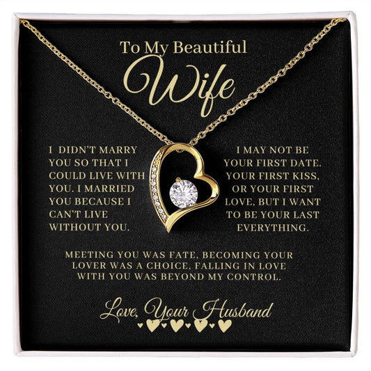 To My Beautiful Wife | Forever Love Necklace