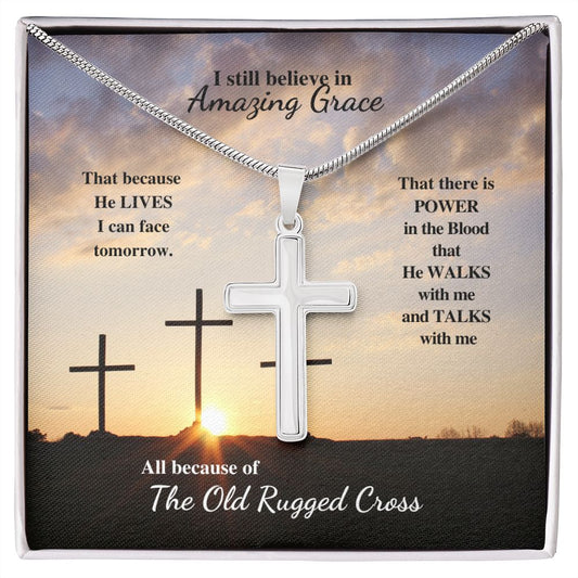 Easter | Faith | Family |  Stainless Cross Necklace